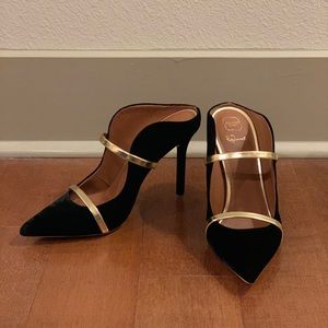 Malone Souliers Maureen Black Velvet Mules